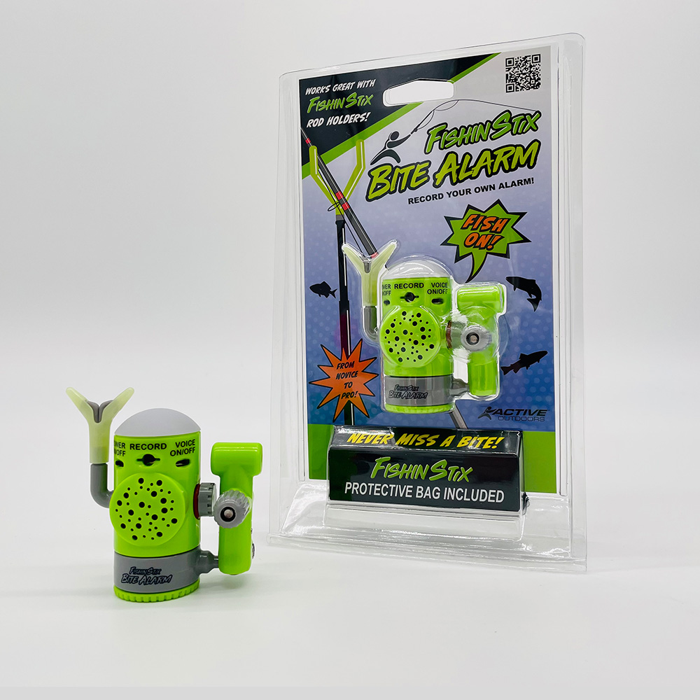 Fishin Stix Bite Alarm Neon Yellow New In Package. 海外 即決